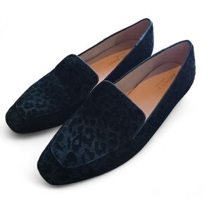 Patricia Green Black Cheetah Print Loafers Leather Upper Size 8